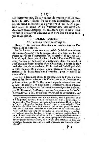 L'ami de la religion et du roi journal ecclesiastique, politique et litteraire