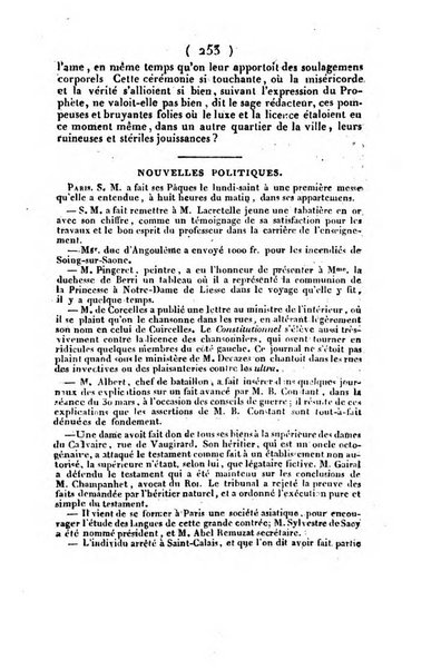 L'ami de la religion et du roi journal ecclesiastique, politique et litteraire