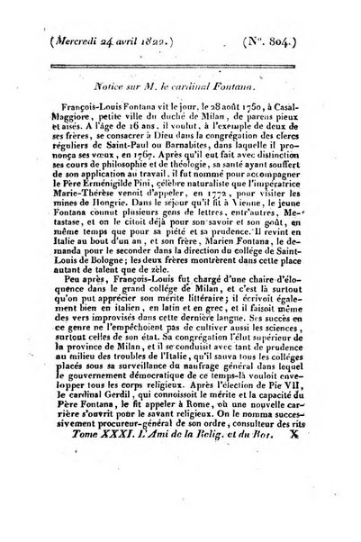 L'ami de la religion et du roi journal ecclesiastique, politique et litteraire