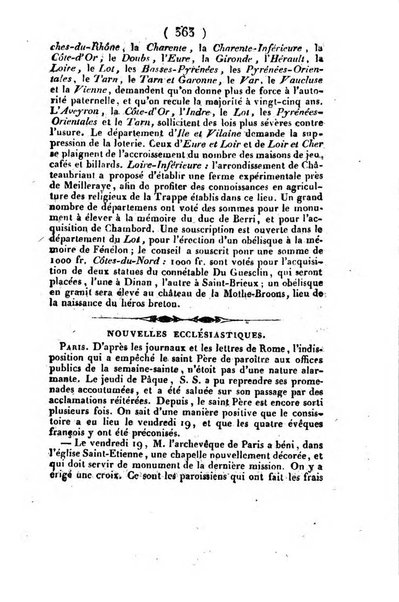 L'ami de la religion et du roi journal ecclesiastique, politique et litteraire