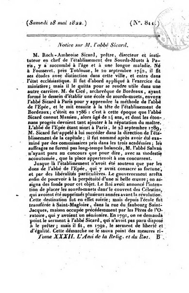 L'ami de la religion et du roi journal ecclesiastique, politique et litteraire