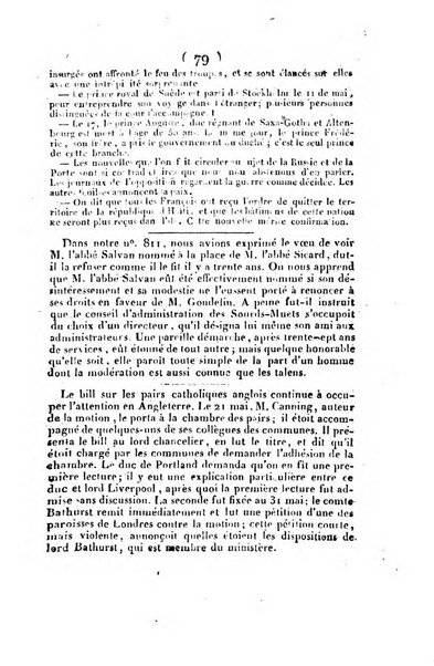 L'ami de la religion et du roi journal ecclesiastique, politique et litteraire