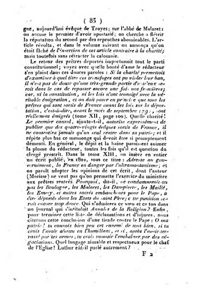 L'ami de la religion et du roi journal ecclesiastique, politique et litteraire