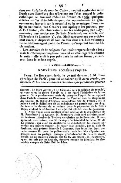 L'ami de la religion et du roi journal ecclesiastique, politique et litteraire