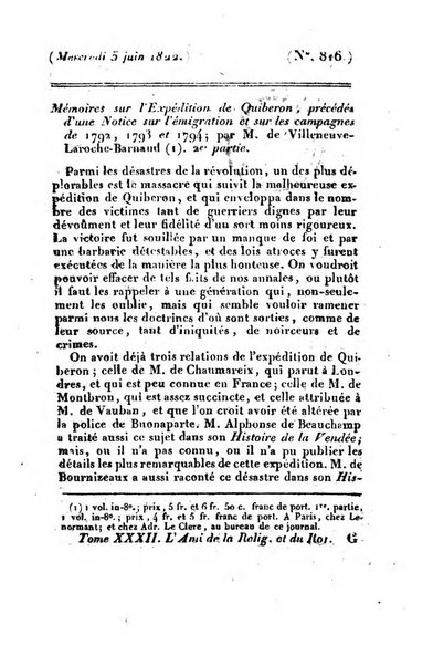 L'ami de la religion et du roi journal ecclesiastique, politique et litteraire