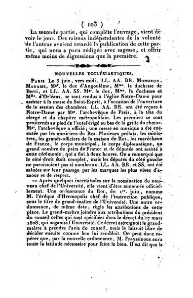 L'ami de la religion et du roi journal ecclesiastique, politique et litteraire