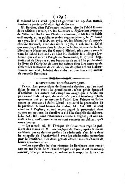 L'ami de la religion et du roi journal ecclesiastique, politique et litteraire