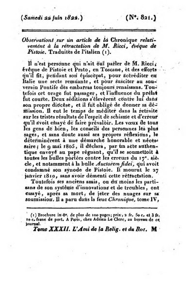 L'ami de la religion et du roi journal ecclesiastique, politique et litteraire