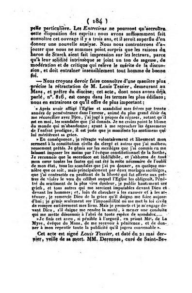 L'ami de la religion et du roi journal ecclesiastique, politique et litteraire