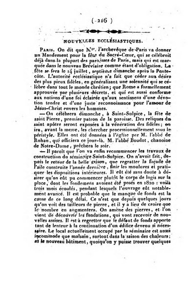 L'ami de la religion et du roi journal ecclesiastique, politique et litteraire