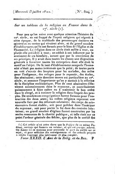 L'ami de la religion et du roi journal ecclesiastique, politique et litteraire