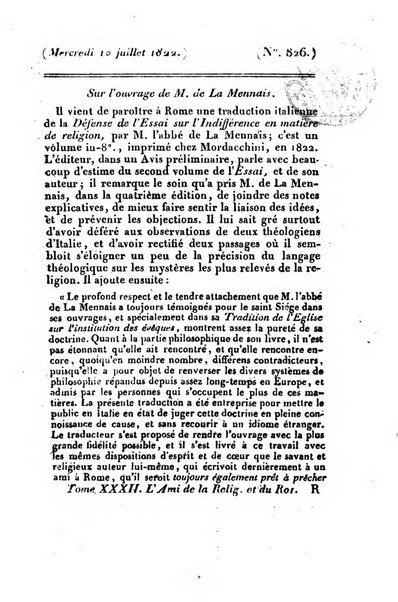 L'ami de la religion et du roi journal ecclesiastique, politique et litteraire