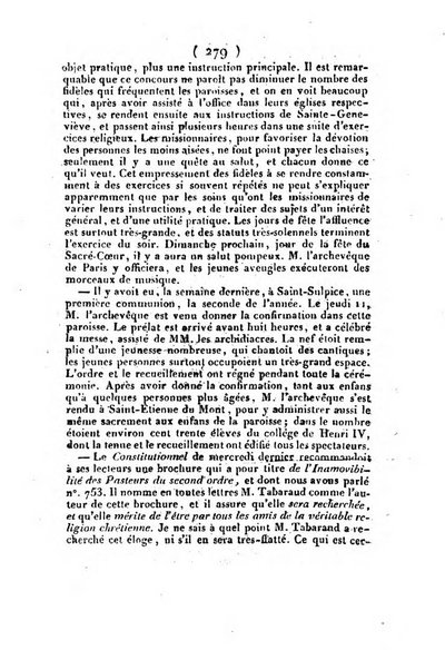 L'ami de la religion et du roi journal ecclesiastique, politique et litteraire