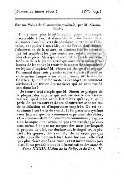 L'ami de la religion et du roi journal ecclesiastique, politique et litteraire