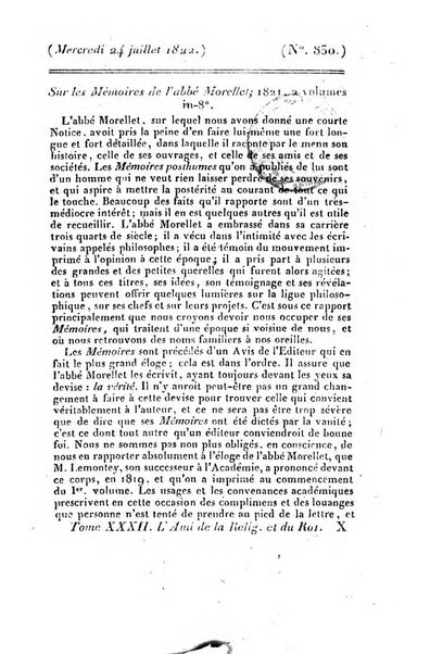 L'ami de la religion et du roi journal ecclesiastique, politique et litteraire