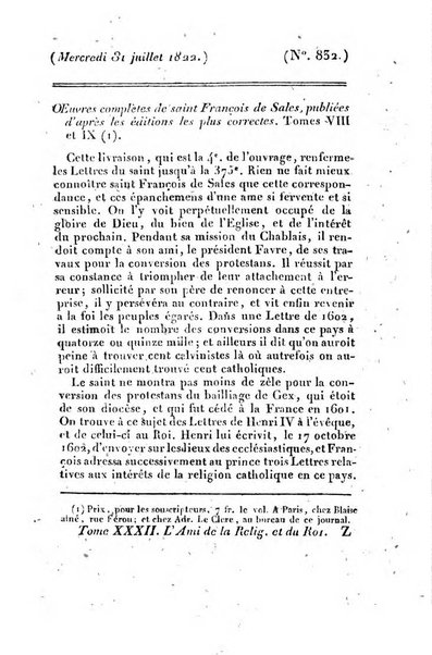 L'ami de la religion et du roi journal ecclesiastique, politique et litteraire