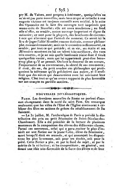 L'ami de la religion et du roi journal ecclesiastique, politique et litteraire