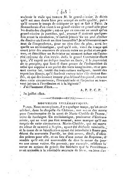 L'ami de la religion et du roi journal ecclesiastique, politique et litteraire