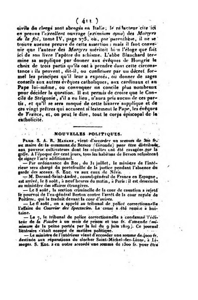 L'ami de la religion et du roi journal ecclesiastique, politique et litteraire