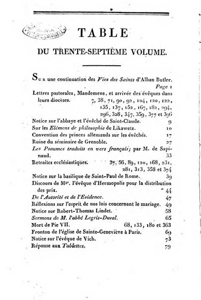 L'ami de la religion et du roi journal ecclesiastique, politique et litteraire