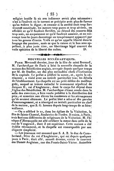 L'ami de la religion et du roi journal ecclesiastique, politique et litteraire