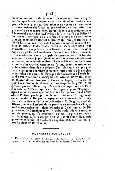 L'ami de la religion et du roi journal ecclesiastique, politique et litteraire