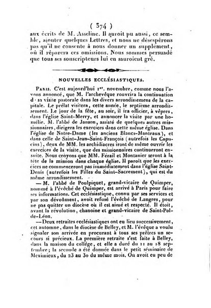 L'ami de la religion et du roi journal ecclesiastique, politique et litteraire