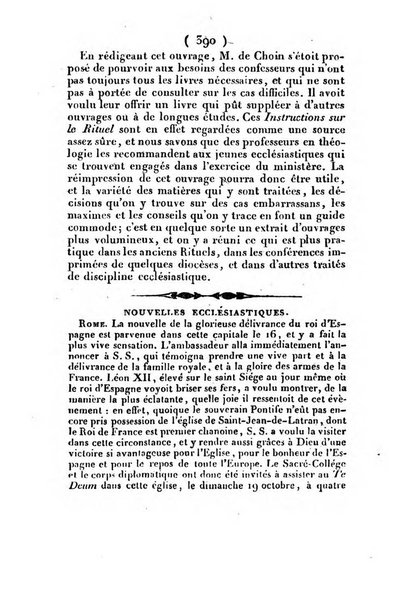 L'ami de la religion et du roi journal ecclesiastique, politique et litteraire