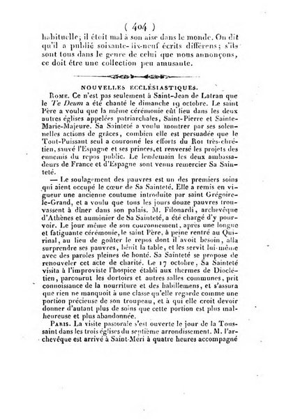 L'ami de la religion et du roi journal ecclesiastique, politique et litteraire