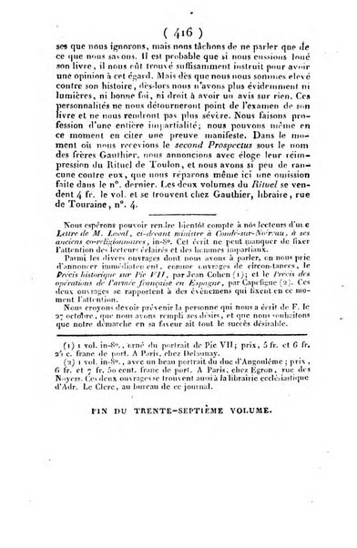 L'ami de la religion et du roi journal ecclesiastique, politique et litteraire