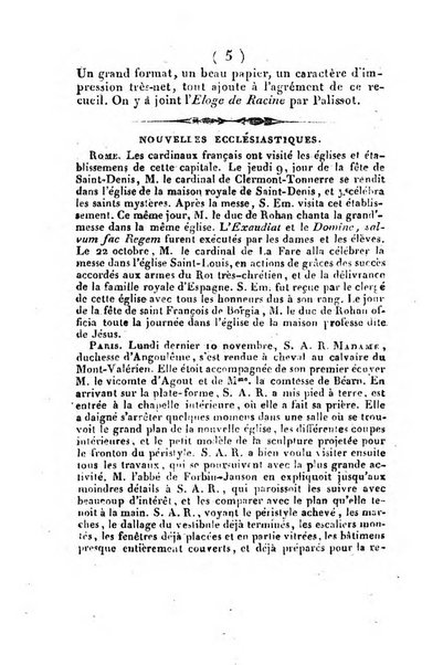 L'ami de la religion et du roi journal ecclesiastique, politique et litteraire