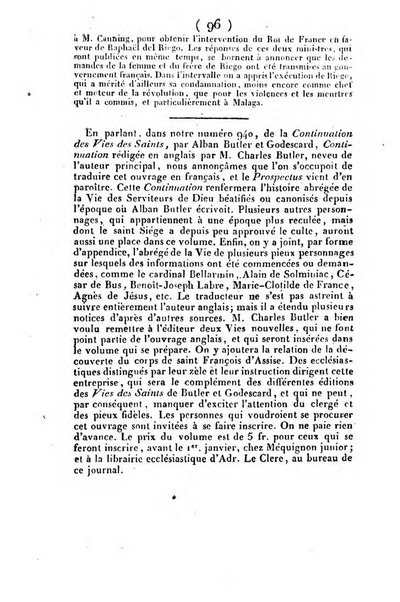 L'ami de la religion et du roi journal ecclesiastique, politique et litteraire