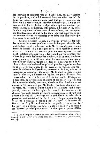 L'ami de la religion et du roi journal ecclesiastique, politique et litteraire