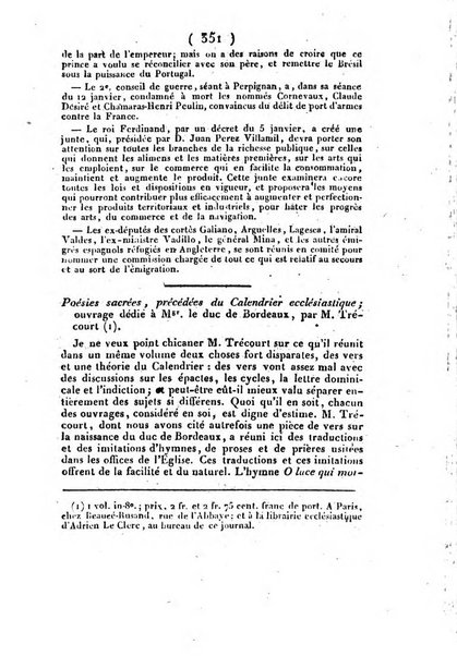 L'ami de la religion et du roi journal ecclesiastique, politique et litteraire