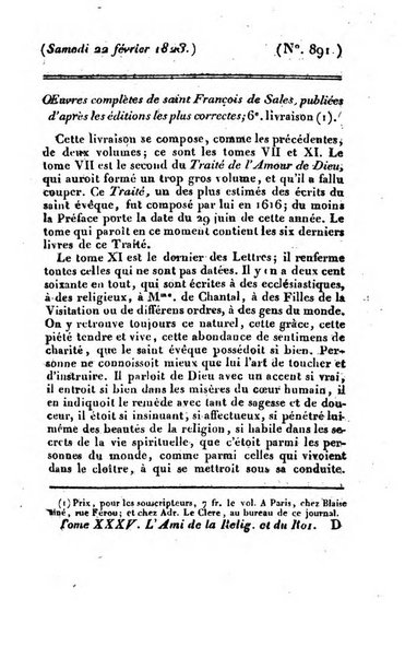 L'ami de la religion et du roi journal ecclesiastique, politique et litteraire