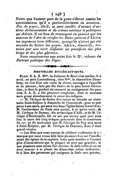 L'ami de la religion et du roi journal ecclesiastique, politique et litteraire