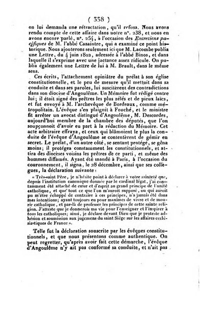 L'ami de la religion et du roi journal ecclesiastique, politique et litteraire