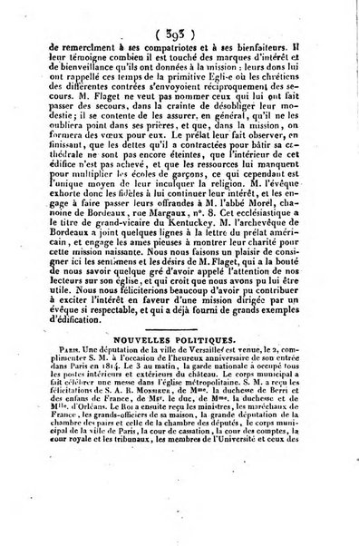 L'ami de la religion et du roi journal ecclesiastique, politique et litteraire