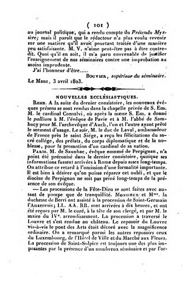 L'ami de la religion et du roi journal ecclesiastique, politique et litteraire