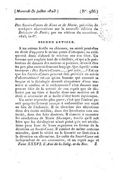 L'ami de la religion et du roi journal ecclesiastique, politique et litteraire