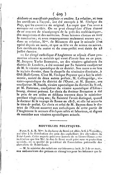 L'ami de la religion et du roi journal ecclesiastique, politique et litteraire