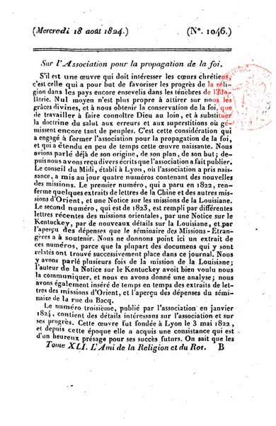 L'ami de la religion et du roi journal ecclesiastique, politique et litteraire