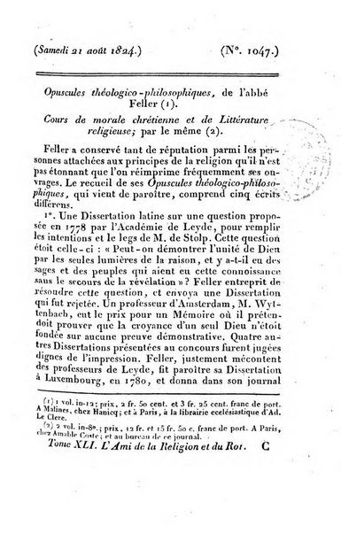 L'ami de la religion et du roi journal ecclesiastique, politique et litteraire