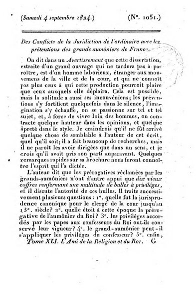 L'ami de la religion et du roi journal ecclesiastique, politique et litteraire