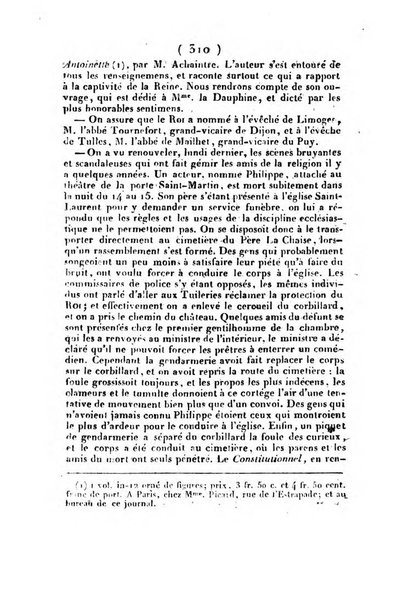 L'ami de la religion et du roi journal ecclesiastique, politique et litteraire