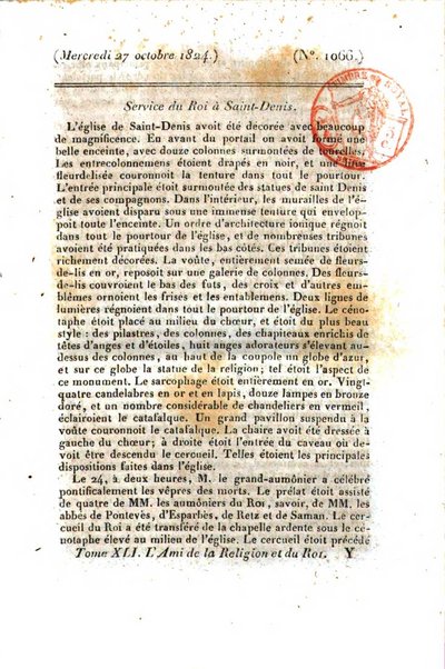 L'ami de la religion et du roi journal ecclesiastique, politique et litteraire