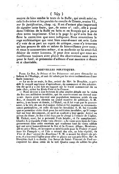 L'ami de la religion et du roi journal ecclesiastique, politique et litteraire