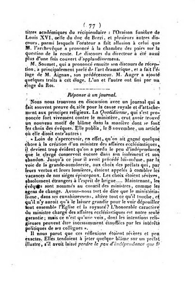 L'ami de la religion et du roi journal ecclesiastique, politique et litteraire