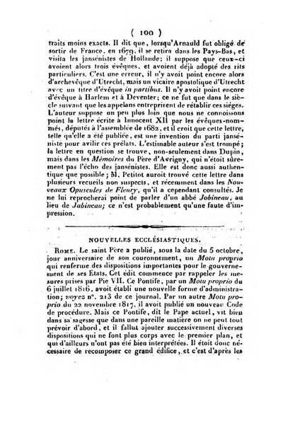 L'ami de la religion et du roi journal ecclesiastique, politique et litteraire