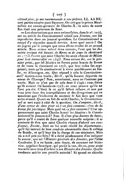 L'ami de la religion et du roi journal ecclesiastique, politique et litteraire